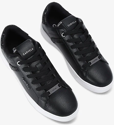 Womens Black Daze Jewel-Embellished Faux-Leather Low-Top Trainers Eur 42/ 9 Uk Women - Image 2