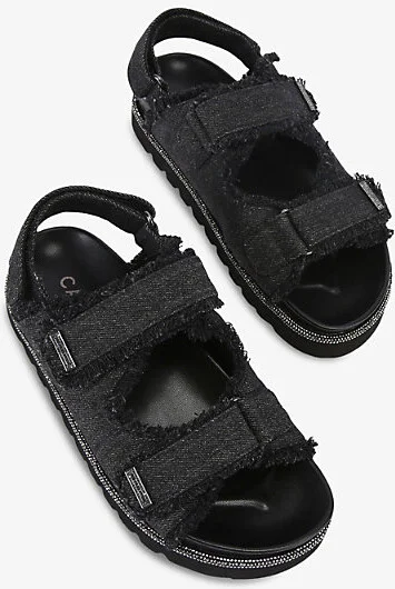 Womens Black Dazzle Denim Sandals Eur 39 / 6 Uk Women - Image 2