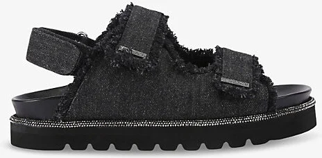 Womens Black Dazzle Denim Sandals Eur 39 / 6 Uk Women