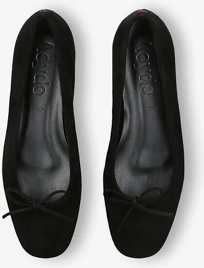 Womens Black Delfina Suede Ballerina Flats Eur 37.5 / 4.5 Uk Women - Image 2