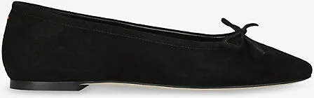 Womens Black Delfina Suede Ballerina Flats Eur 37.5 / 4.5 Uk Women