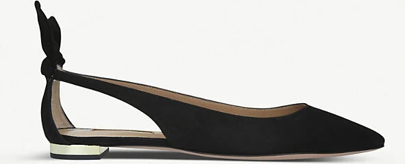 Womens Black Deneuve Suede Ballet Pumps Eur 39 / 6 Uk Women