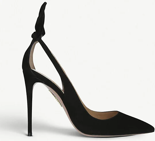 Womens Black Deneuve Suede Heeled Pumps Eur 41 / 8 Uk Women