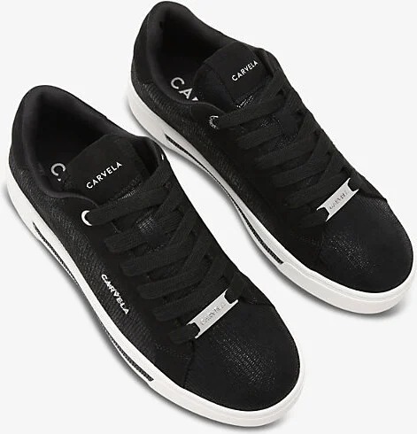 Womens Black Diamond Logo-Badge Faux-Leather Low-Top Trainers Eur 37 / 4 Uk Women - Image 2