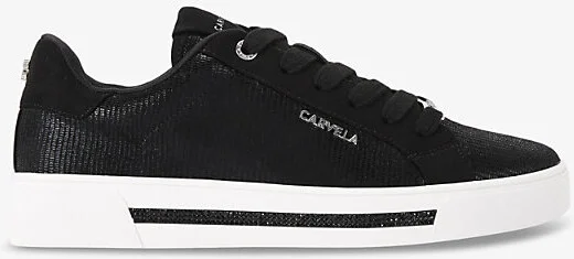 Womens Black Diamond Logo-Badge Faux-Leather Low-Top Trainers Eur 37 / 4 Uk Women
