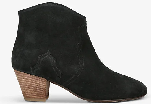 Womens Black Dicker Contrast-Sole Suede Heeled Ankle Boots Eur 38/5 Uk Women