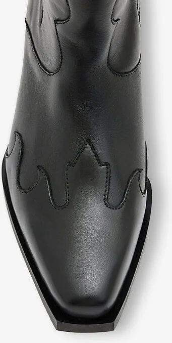 Womens Black Dolly Embroidered Leather Western Boots Eur 38/5 Uk Women - Image 2