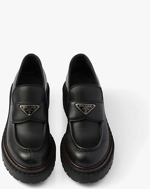 Womens Black Double Chocolate Brand-Plaque Leather Loafers Eur 35 / 2 Uk Women - Image 2