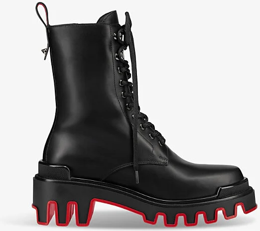 Womens Black Dune Trott Alta Leather Platform Boots Eur 39 / 6 Uk Women