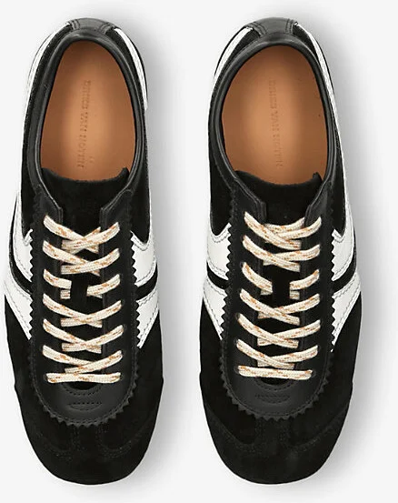 Womens Black Dustin Stripe Leather Low-Top Trainers Eur 41 / 8 Uk Women - Image 2