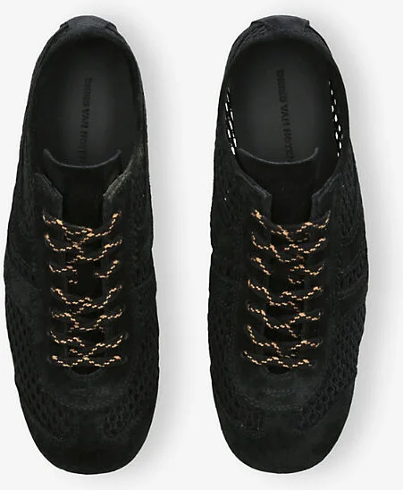 Womens Black Dustin Suede-Trim Low-Top Mesh Trainers Eur 35 / 2 Uk Women - Image 2