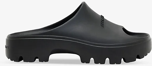 Womens Black Eclipse Logo-Embossed Rubber Sliders Eur 41 / 8 Uk Women
