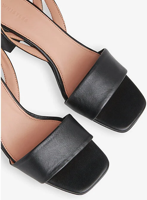 Womens Black Eden Cut-Out Leather Heeled Sandals Eur 39 / 6 Uk Women - Image 2