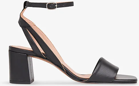 Womens Black Eden Cut-Out Leather Heeled Sandals Eur 39 / 6 Uk Women