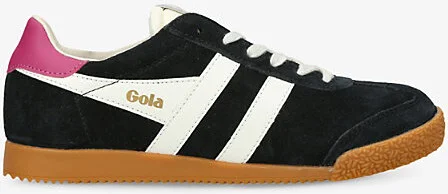 Womens Black Elan Suede Low-Top Trainers Eur 40 / 7 Uk Women