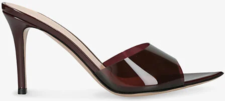 Womens Black Elle 85 Leather and PVC Heeled Mules Eur 38/5 Uk Women