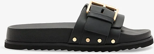 Womens Black Ellie Buckle-Embellished Leather Sandals Eur 36 / 3 Uk Women