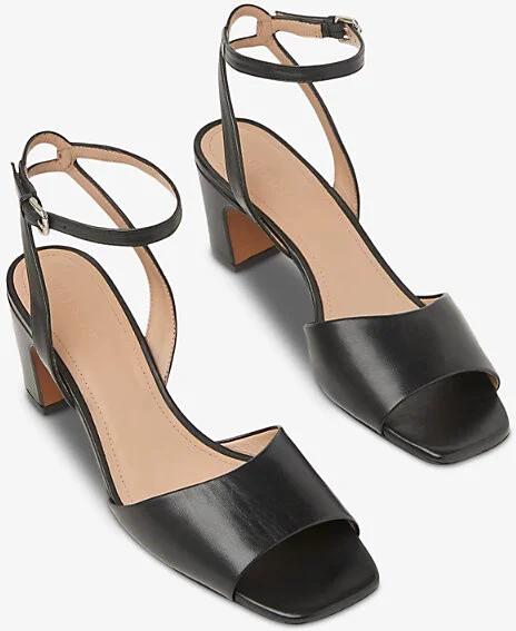 Womens Black Emerson Block-Heel Leather Heeled Sandals Eur 41 / 8 Uk Women - Image 2