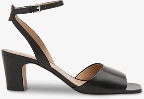 Womens Black Emerson Block-Heel Leather Heeled Sandals Eur 41 / 8 Uk Women
