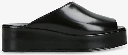 Womens Black Emi Leather Flatform Sandals Eur 38/5 Uk Women