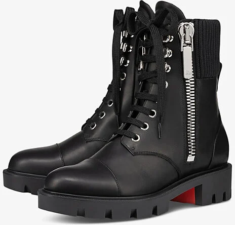 Womens Black En Hiver Lug Leather Boots Eur 39.5 / 6.5 Uk Women - Image 2