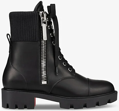 Womens Black En Hiver Lug Leather Boots Eur 39.5 / 6.5 Uk Women