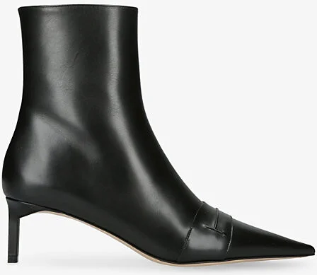 Womens Black Eva 55 Leather Heeled Ankle Boots Eur 38/5 Uk Women