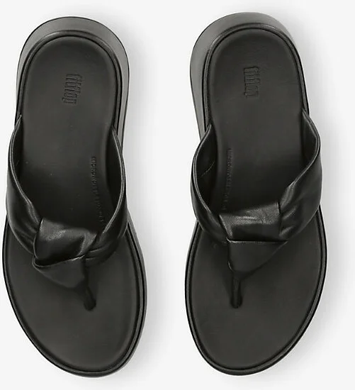 Womens Black F-Mode Knotted Leather Sandals Eur 42/ 9 Uk Women - Image 2