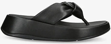 Womens Black F-Mode Knotted Leather Sandals Eur 42/ 9 Uk Women