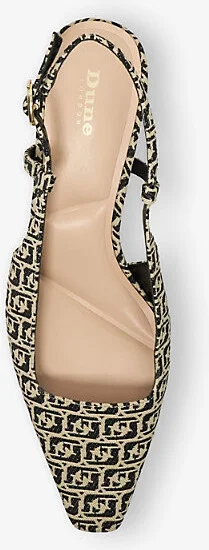 Womens Black Fabric Dancing Monogram-Pattern Woven Slingback Courts Eur 37 / 4 Uk Women - Image 2