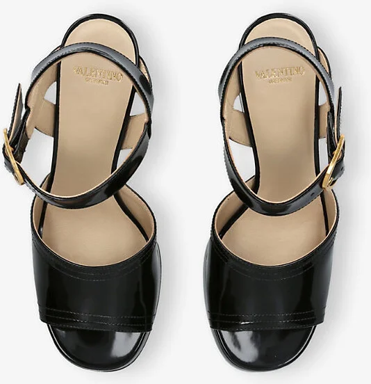 Womens Black Fawcette 100 Leather Heeled Sandals Eur 39.5 / 6.5 Uk Women - Image 2