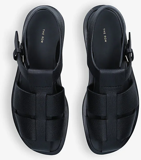 Womens Black Fisherman Caged Leather Sandals Eur 39 / 6 Uk Women - Image 2