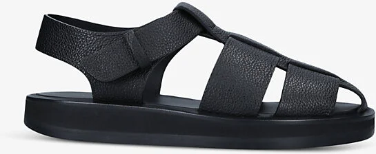 Womens Black Fisherman Caged Leather Sandals Eur 39 / 6 Uk Women