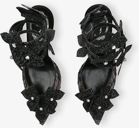 Womens Black Floriane 105 Embellished Heeled Sandals Eur 36 / 3 Uk Women - Image 2