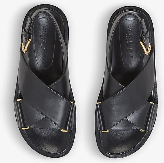Womens Black Fussbett Cross-Over Leather Sandals Eur 38/5 Uk Women - Image 2