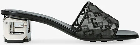 Womens Black G Cube 4g Transparent-Mesh Heeled Mules Eur 40 / 7 Uk Women