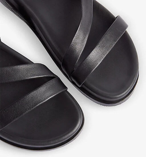 Womens Black Gaia Asymmetric Strappy Leather Sandals Eur 36 / 3 Uk Women - Image 2