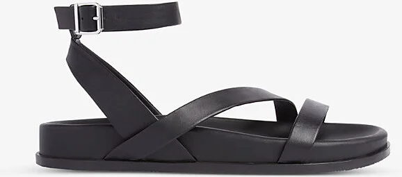 Womens Black Gaia Asymmetric Strappy Leather Sandals Eur 36 / 3 Uk Women