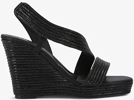 Womens Black Gala 110 Rope-Effect Wedge-Heeled Woven Sandals Eur 37 / 4 Uk Women