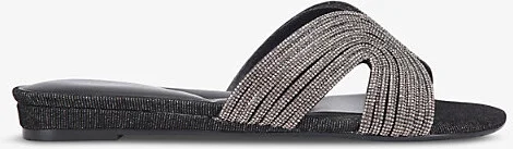 Womens Black Gala Backless Crystal-Embellished Mules Eur 40 / 7 Uk Women