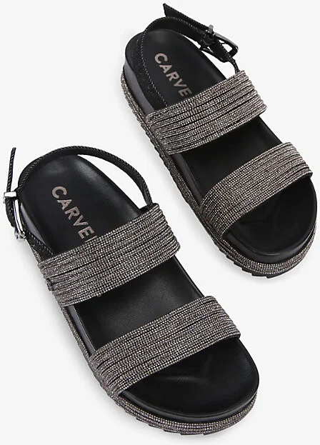 Womens Black Gala Crystal-Embellished Woven Sandals Eur 40 / 7 Uk Women - Image 2