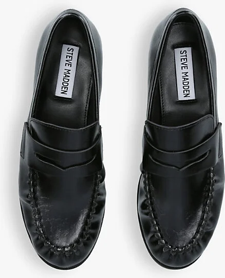 Womens Black Gala Faux-Leather Penny Loafers Eur 36 / 3 Uk Women - Image 2