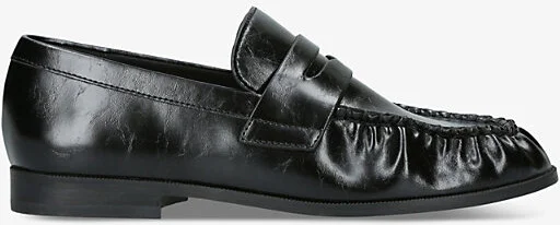 Womens Black Gala Faux-Leather Penny Loafers Eur 36 / 3 Uk Women