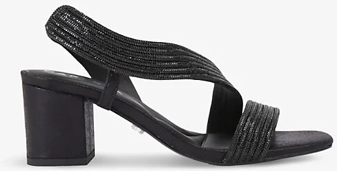 Womens Black Gala Jewel-Embellished Rope-Effect Woven Sandals Eur 38/5 Uk Women