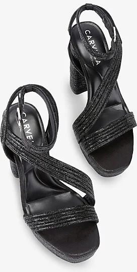 Womens Black Gala Jewel-Embellished Woven Platform Sandal Eur 41 / 8 Uk Women - Image 2