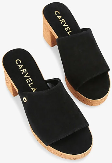Womens Black Genova Block-Heel Suede Sandals Eur 38/5 Uk Women - Image 2