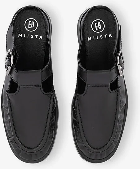 Womens Black Gianna Leather Mules Eur 41 / 8 Uk Women - Image 2