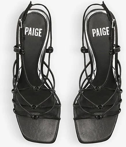 Womens Black Gianna Strap-Embellished Leather Heeled Sandals Eur 41.5 / 8.5 Uk Women - Image 2