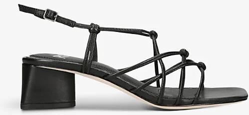 Womens Black Gianna Strap-Embellished Leather Heeled Sandals Eur 41.5 / 8.5 Uk Women