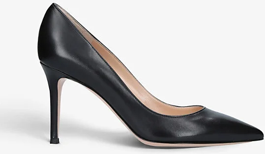 Womens Black Gianvito 85 Leather Courts Eur 37 / 4 Uk Women